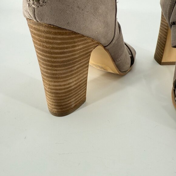 Carlos Santana Taupe Strappy Block Heel Sandals 4 Inch Heel Open Toe Women's Siz - Picture 8 of 9